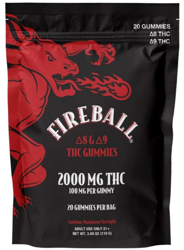 FIREBALL - DELTA 8+DELTA 9 - GUMMIES 10CT DISPLAY - 2000MG