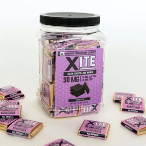 XITE - D9 + CBD - DARK CHOCOLATE MINIS - 70CT JAR