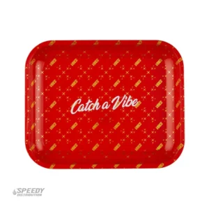 VIBES CATCH A VIBE ROLLING TRAY - RED/GOLD LARGE