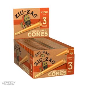 ZIG ZAG UNBLEACHED KING SIZE 3CT CONES - 24PK