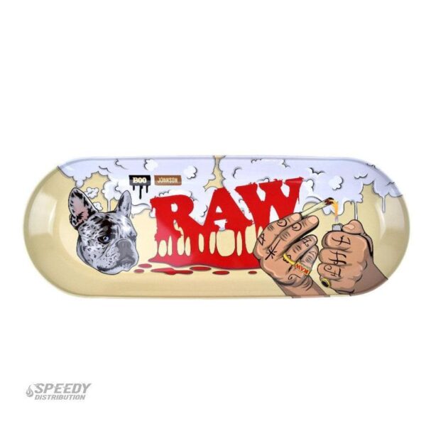 RAW X BOO JOHNSON SKATE DECK ROLLING TRAY