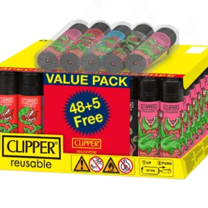 CLIPPER - LIGHTERS - 53CT DISPLAY - EVIL PLANTS - 5128