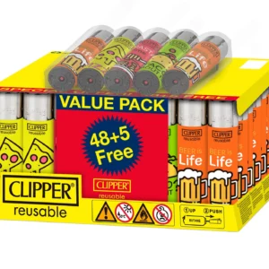 CLIPPER - LIGHTERS - 53CT DISPLAY - FAMOUS FOOD - 6422