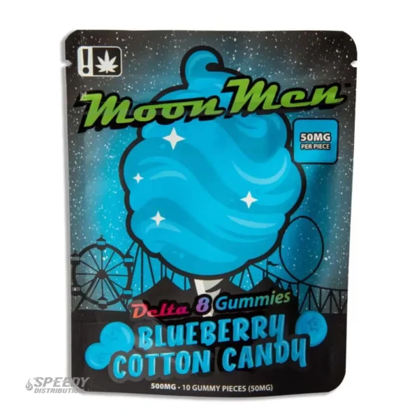 MOON MEN'S DELTA 8 GUMMIES 10CT 500MG BLUEBERRY COTTON CANDY