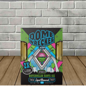 DOMEWRECKER - THCA/LIQUID DIAMONDS/THCP - 2X 2G CARTRIDGES - 5CT DISPLAY - WATERMELON RUNTS ICE