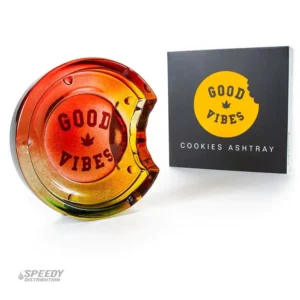 COOKIES GOOD VIBES GLASS ASHTRAY - RASTA