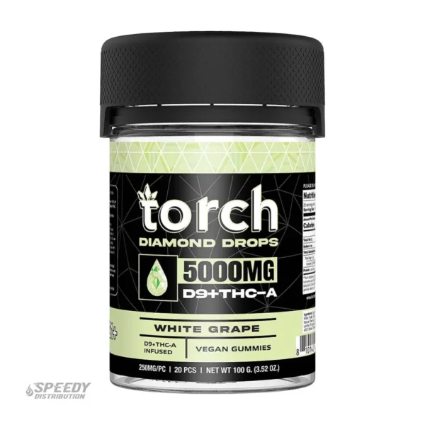 TORCH DIAMOND DROPS GUMMIES - 6CT 500MG WHITE GRAPE