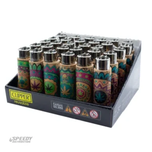 CLIPPER LIGHTERS 30CT DISPLAY CORK LEAVES - 2677