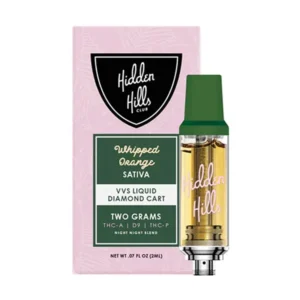 HIDDEN HILLS - THC-A/DELTA 9/THC-P - 2G VVS LIQUID DIAMOND CARTRIDGE - 5CT DISPLAY - WHIPPED ORANGE