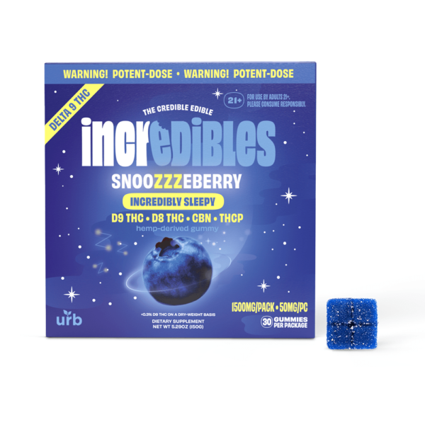 INCREDIBLES - INCREDIBLY SLEEPY - D9/D8/CBN/THCP - GUMMIES - 5CT DISPLAY - SNOOZZZEBERRY - 1500MG