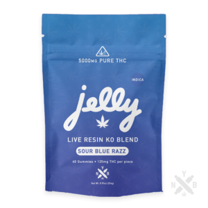 JELLY - LIVE RESIN KO BLEND - GUMMIES - SOUR BLUE RAZZ - 5000MG