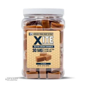 XITE DELTA 9 + CBD BUTTER CREAM CARAMELS - 70CT JAR